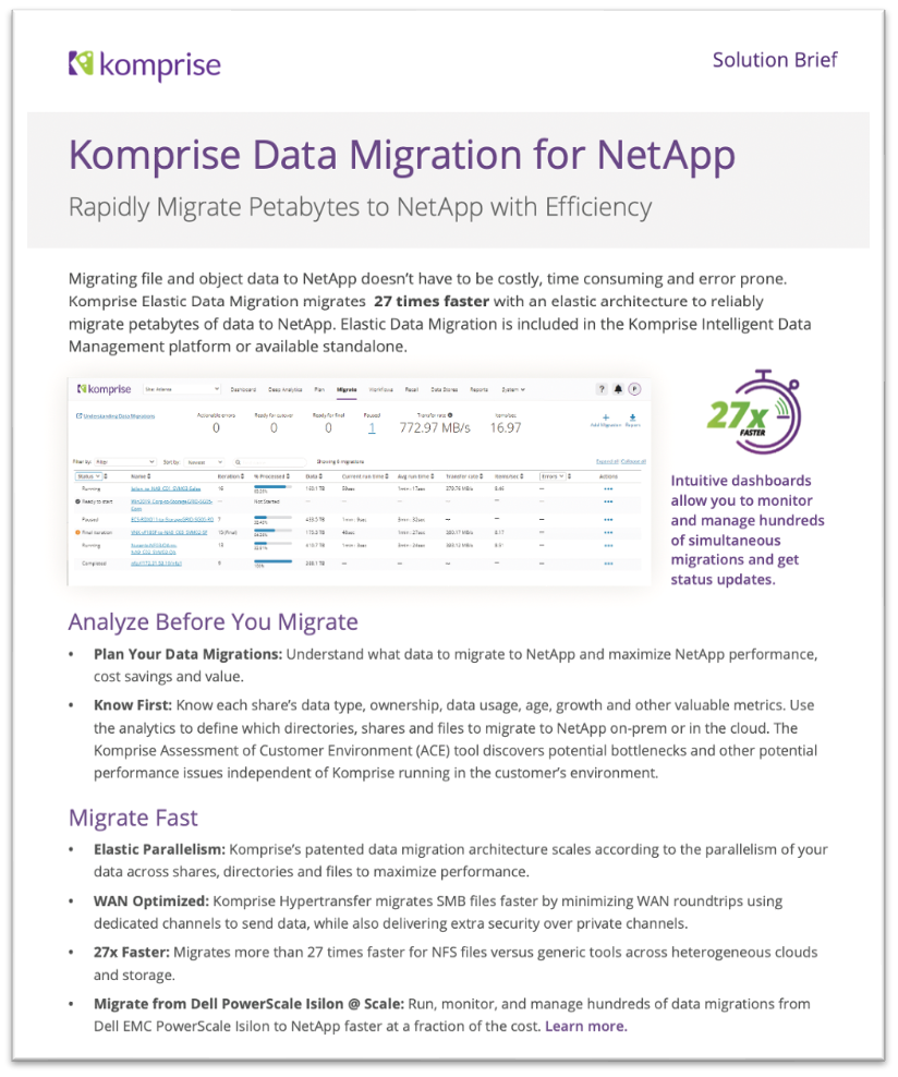 Rapidly Migrate Petabytes to NetApp with Efficiency